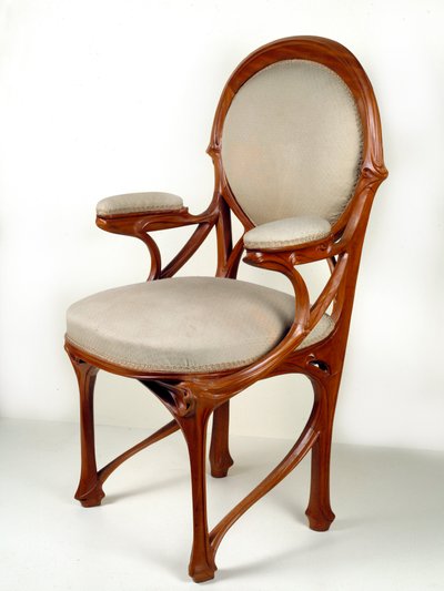 Art Nouveau : Fauteuil en noyer américain - Hector Guimard
