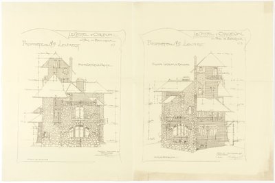 Élévations, Façades latérales droite et gauche, Château d