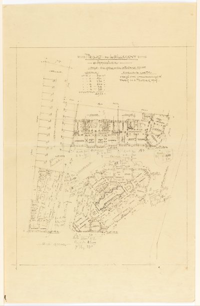 Plan, Projet de Lotissement, rue Gros et rue de la Fontaine, Paris - Hector Guimard