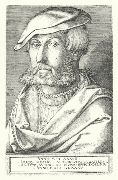 Autoportrait de Heinrich Aldegrever, peintre et graveur allemand - Heinrich (after) Aldegrever