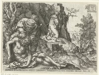 Le Bon Samaritain soigne les blessures - Heinrich Aldegrever