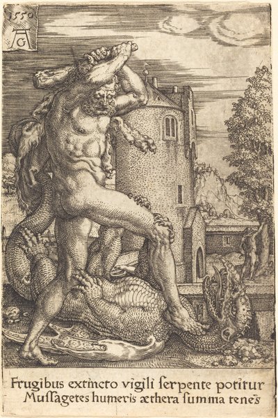 Hercule tuant le dragon - Heinrich Aldegrever