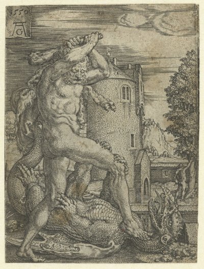 Hercule tue le dragon Ladon - Heinrich Aldegrever