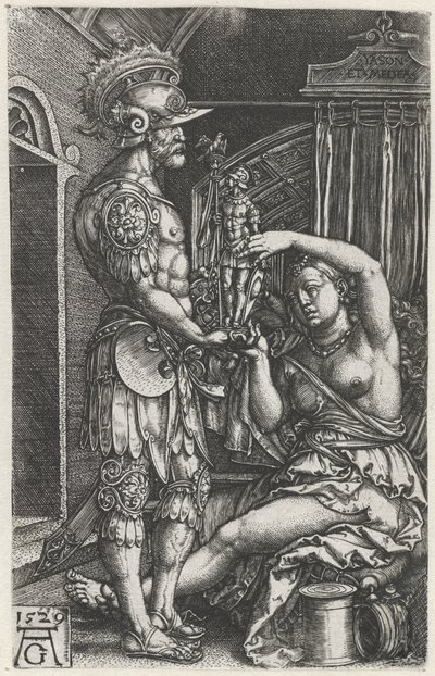 Médée donne une image à Jason - Heinrich Aldegrever