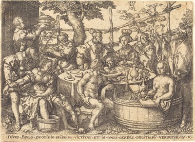 Le riche à la table - Heinrich Aldegrever