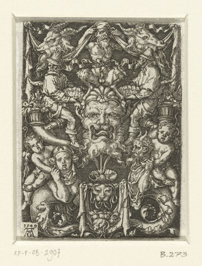 Décoration plate avec grotesques - Heinrich Aldegrever