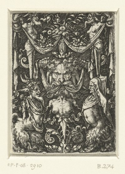 Décoration plate avec grotesques - Heinrich Aldegrever