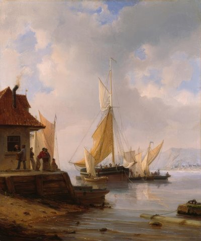 Voiliers dans le port - Heinrich Friedrich Tank