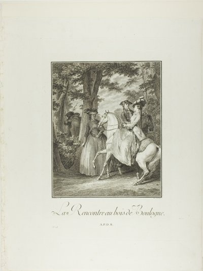 Meeting in the Woods of Boulogne, from Monument du Costume Physique et Moral de la fin du Dix-huitième siècle - Heinrich Guttenberg