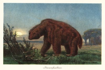 Megatherium americanum au clair de lune - Heinrich Harder