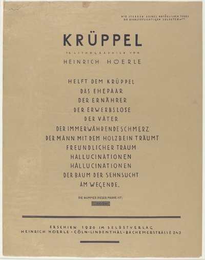 Krüppel - Heinrich Hoerle