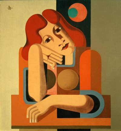 Jeune fille mélancolique - Heinrich Hoerle