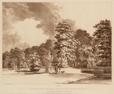 Vue des jardins du palais de Hampton Court - Heinrich Joseph Schuz
