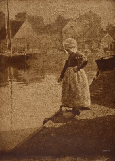 Fille hollandaise dans un paysage - Heinrich Kuhn