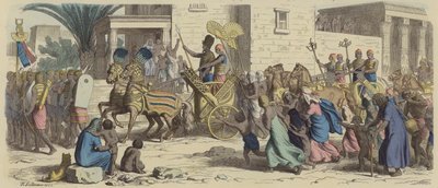 Un pharaon égyptien ancien partant en guerre - Heinrich Leutemann