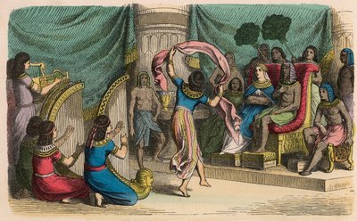 Égypte ancienne : Musique et danse devant le roi - Heinrich Leutemann