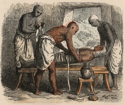 Égypte antique : Enveloppement de la momie, 1866 - Heinrich Leutemann