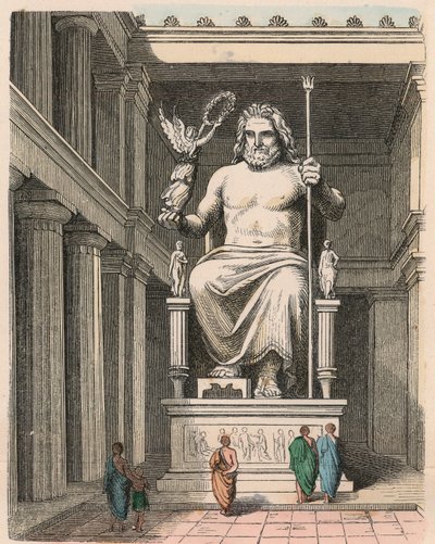 Grèce antique : Statue de Zeus dans le temple d
