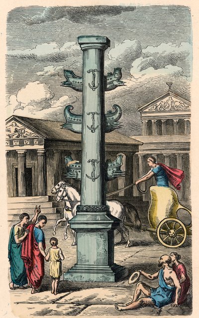 Rome antique : Forum Romanum, Colonne pour commémorer une victoire - Heinrich Leutemann