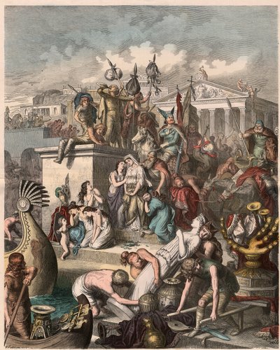 Rome antique : Pillage de Rome par les Vandales, le 2 juin 455, 1866 - Heinrich Leutemann