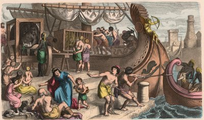 Rome antique : Voyage en mer, les animaux sauvages sont transportés pour le cirque - Heinrich Leutemann