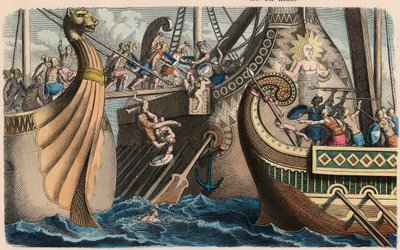 Rome antique : Bataille navale avec passerelle - Heinrich Leutemann