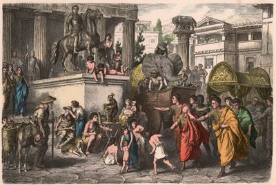 Rome antique : Scène de rue - Heinrich Leutemann