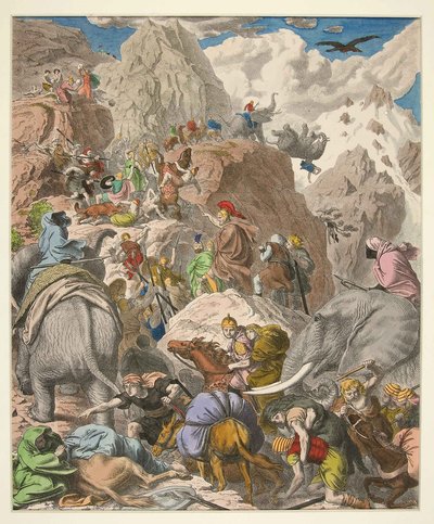 Hannibal traversant les Alpes - Heinrich Leutemann