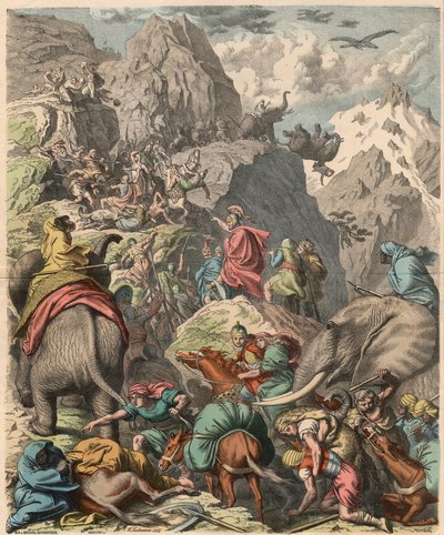 Deuxième guerre punique : Hannibal traversant les Alpes, 1866 - Heinrich Leutemann