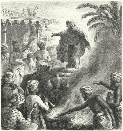 Suttee, coutume funéraire hindoue - Heinrich Leutemann