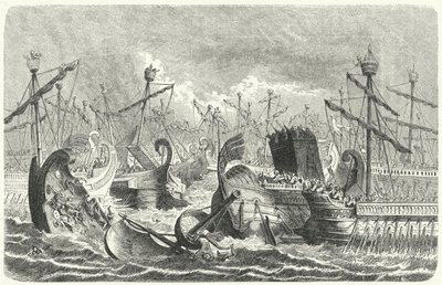 Victoire de la flotte romaine sur les Carthaginois à la bataille des Îles Égates, 241 av. J.-C. - Heinrich Leutemann