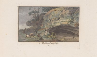 Berger devant une grotte à Montcherand - Heinrich Rieter