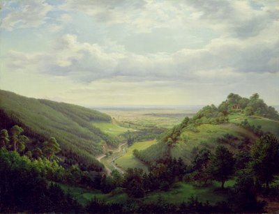 Vue du Château de Heilenberg à Jugenheim sur le Rhin, 1846 - Heinrich Schilbach