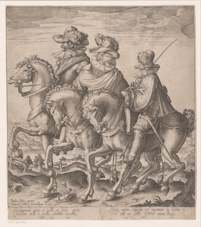 Homme allemand, français et italien à cheval - Heinrich Ulrich