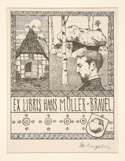 Ex-libris Hans Mueller-Blauel - Heinrich Vogeler
