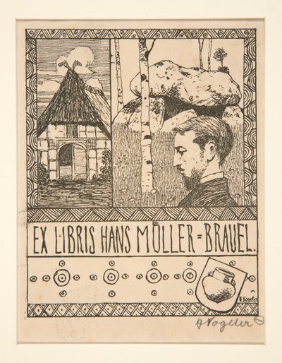 Ex-libris Hans Mueller-Brauel - Heinrich Vogeler