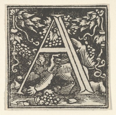 Lettre initiale A avec putto - Heinrich Vogtherr