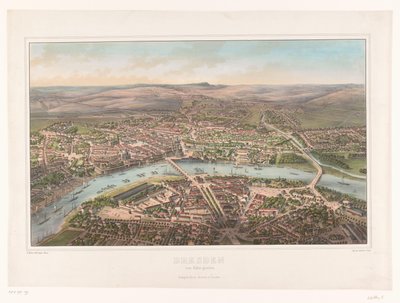 Vue de Dresde depuis un ballon - Heinrich Walter