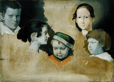 Les cinq enfants aînés du peintre Julius Schnorr von Carolsfield (1794-1872), c.1839-40 - Heinrich Wilhelm Truebner