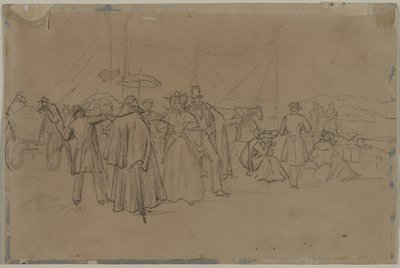 Passagers pour le bateau à vapeur du Rhin recto Passagers pour le bateau à vapeur du Rhin verso - Heinrich von Mayr