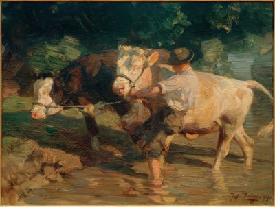 Hell- und Schwarzscheck - Heinrich von Zügel