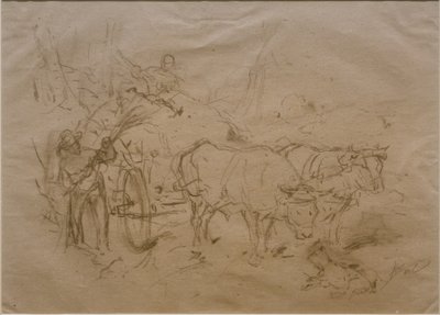 Chariot à bœufs - Heinrich von Zügel