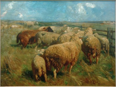 Troupeau de moutons en plein été - Heinrich von Zügel