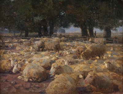 Parc à moutons (marais de bruyère) - Heinrich von Zügel