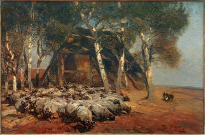 Troupeau de moutons au Koben - Heinrich von Zügel