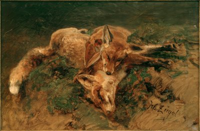 Deux renards - Heinrich von Zügel