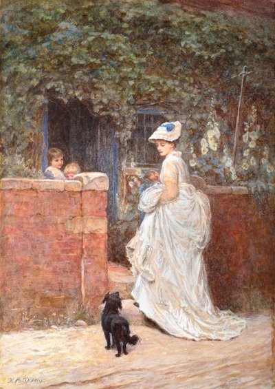 Une visite au cottage - Helen Allingham