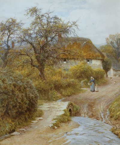 Ferme sur la colline, Symondsbury, Dorset - Helen Allingham