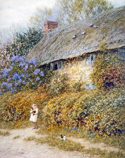 Vieux cottage à Freshwater, Île de Wight - Helen Allingham