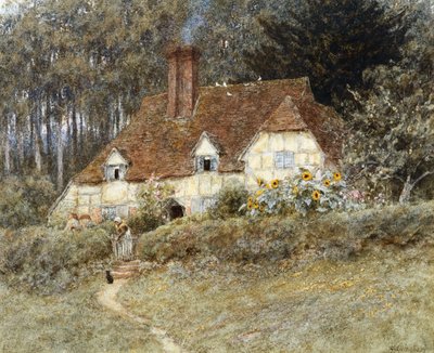 Vieux cottage du Surrey - Helen Allingham